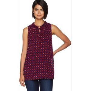 Trina Turk Blouse Womens Small Floral Verbenia Shirt Boho Sheer Sleek Modern
